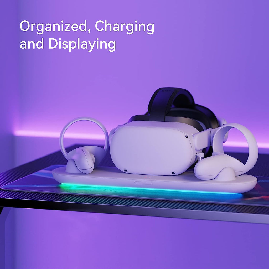 Kiwi Design RGB Charging Dock Compatible with Oculus Quest 2