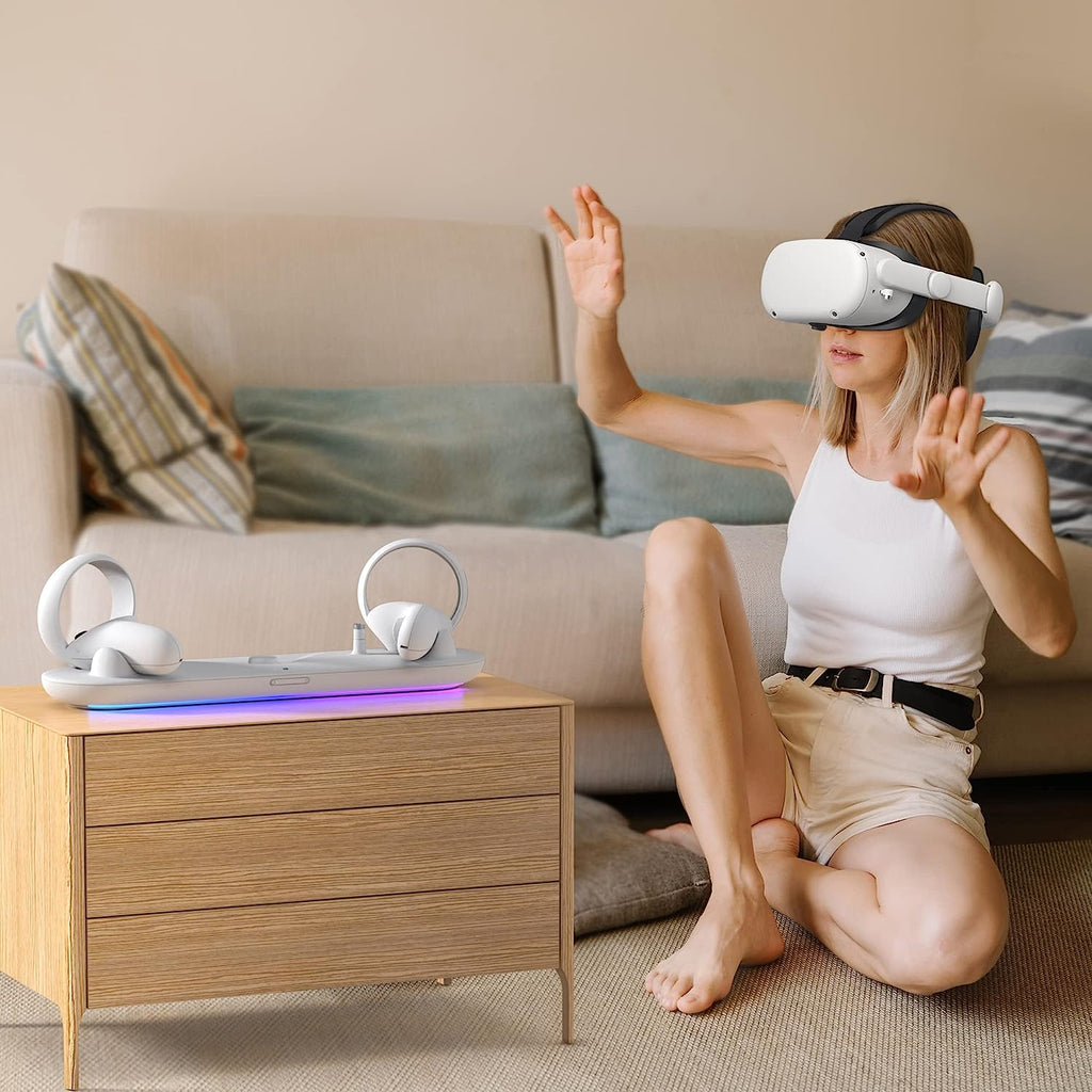 Kiwi Design RGB Charging Dock Compatible with Oculus Quest 2