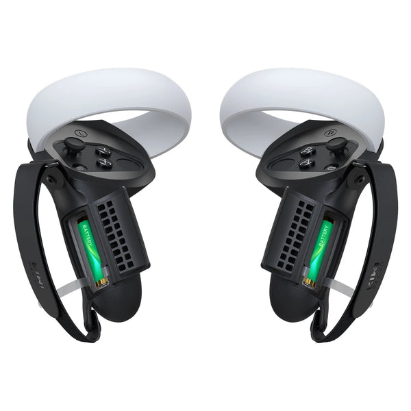 Kiwi Design Knuckle Grips Cover with Battery Opening Compatible with Quest 2 Black