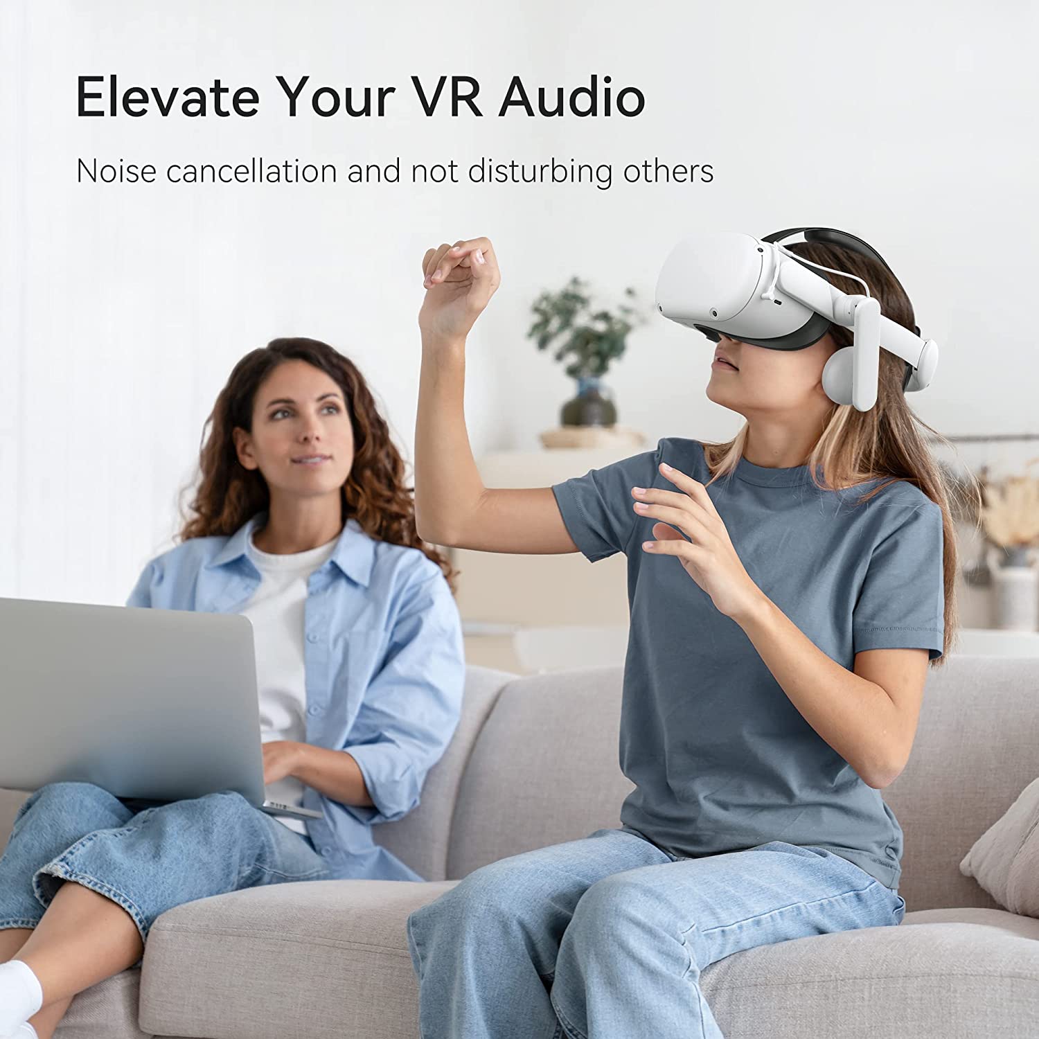 Kiwi Design On-Ear Audio Head Strap Compatible with Quest 2