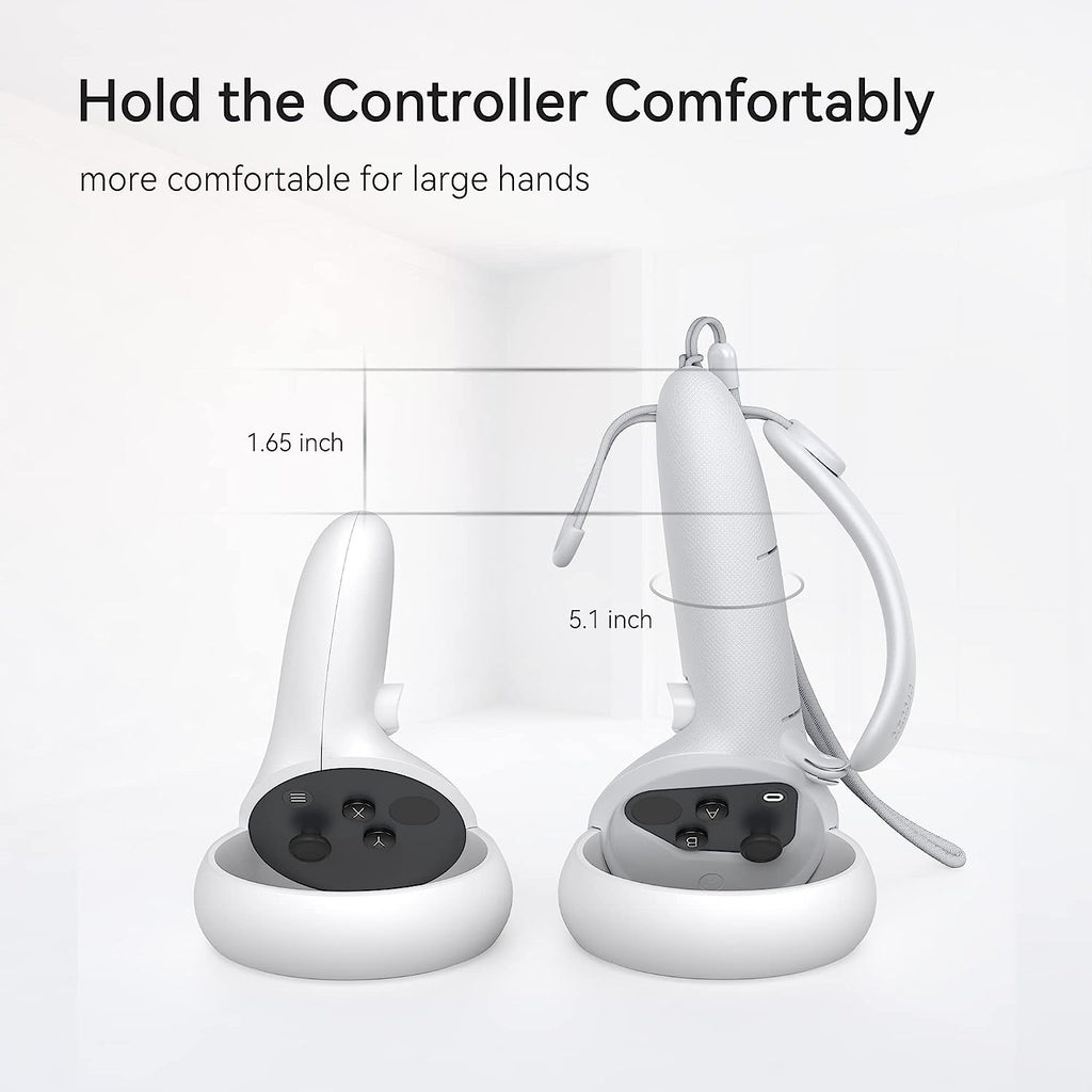 Kiwi Design Extended Controller Grips Compatible with Quest 2 White