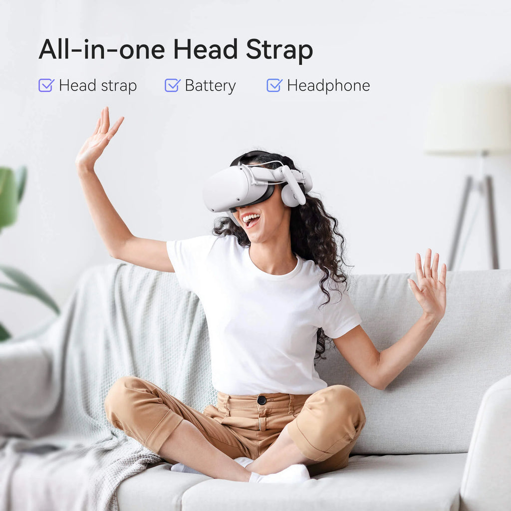 Kiwi Design Comfort Battery Audio Head Strap Compatible with Quest 2