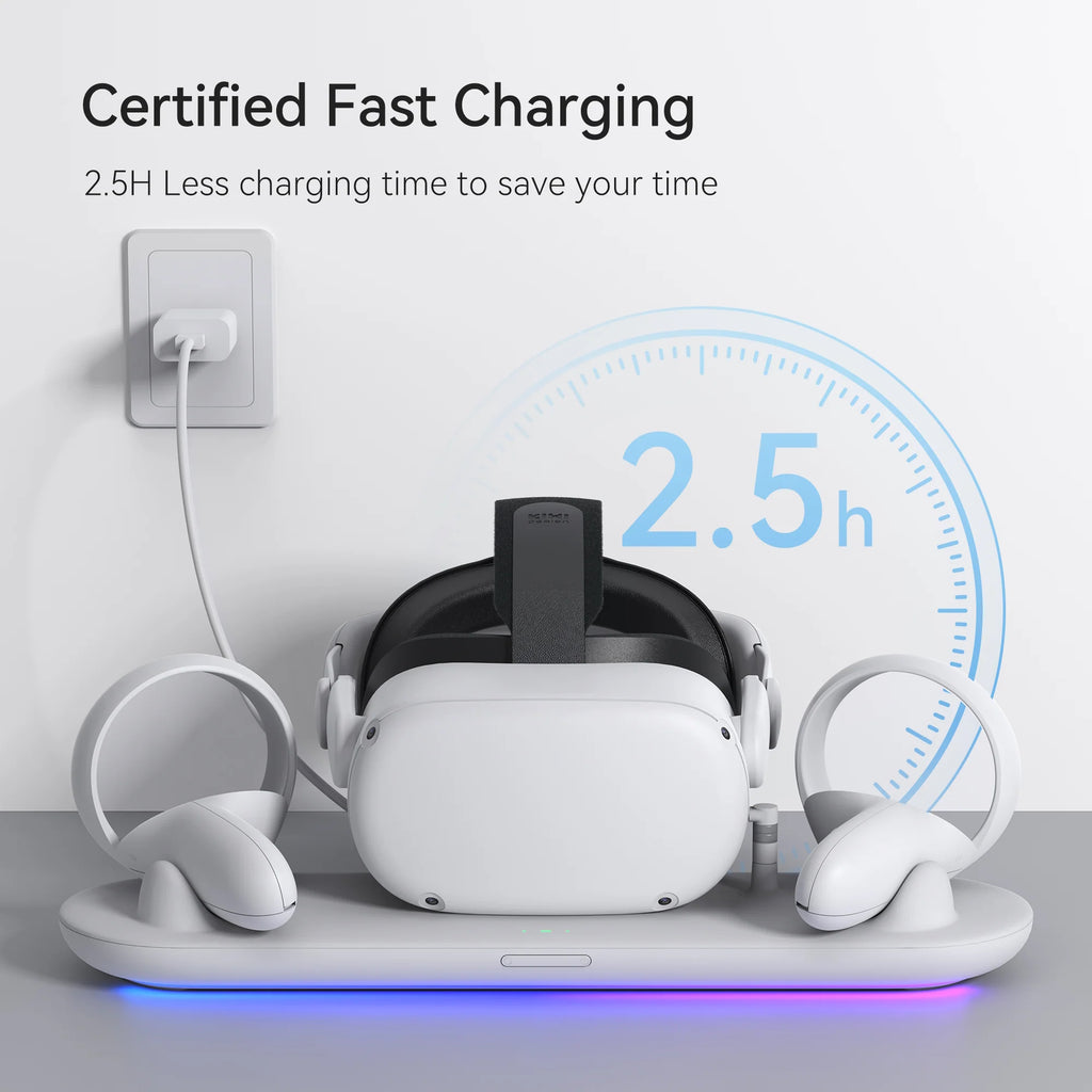 Kiwi Design RGB Charging Dock Compatible with Oculus Quest 2