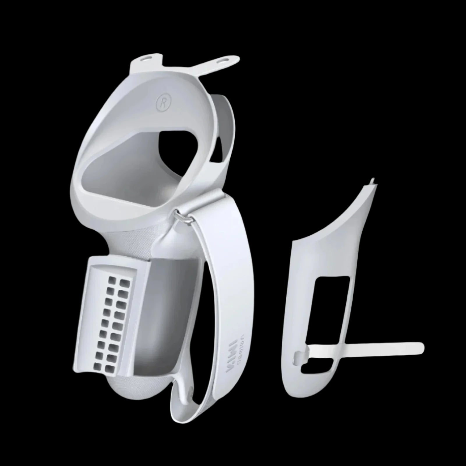 Kiwi Design Knuckle Grips Cover with Battery Opening Compatible with Quest 2 White