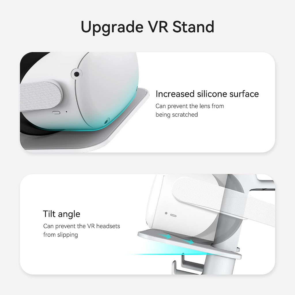 Kiwi Design VR Stand Compatible with Quest 2/Quest 1 White