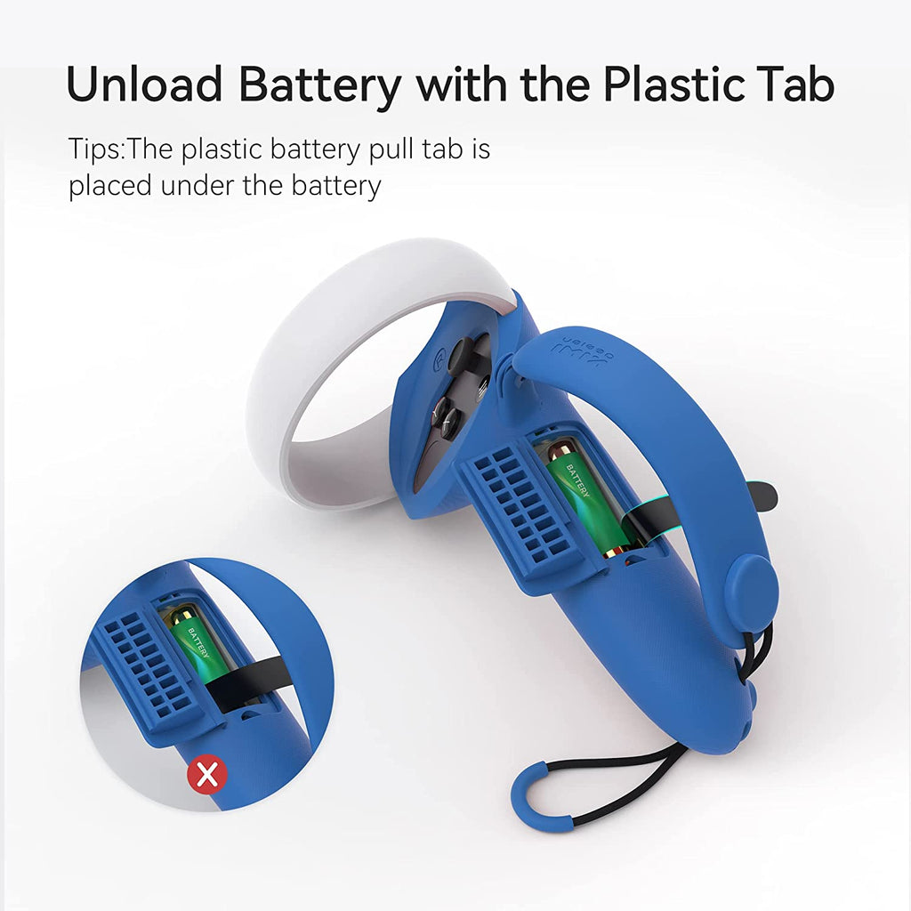 Kiwi Design Extended Controller Grips Compatible with Quest 2 Red/Blue