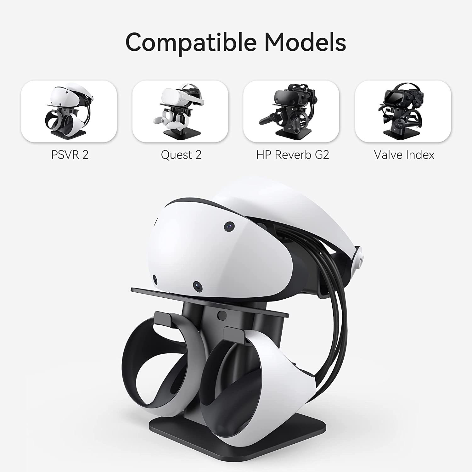 Kiwi Design VR Stand Compatible with Quest 2/Quest 1 Black