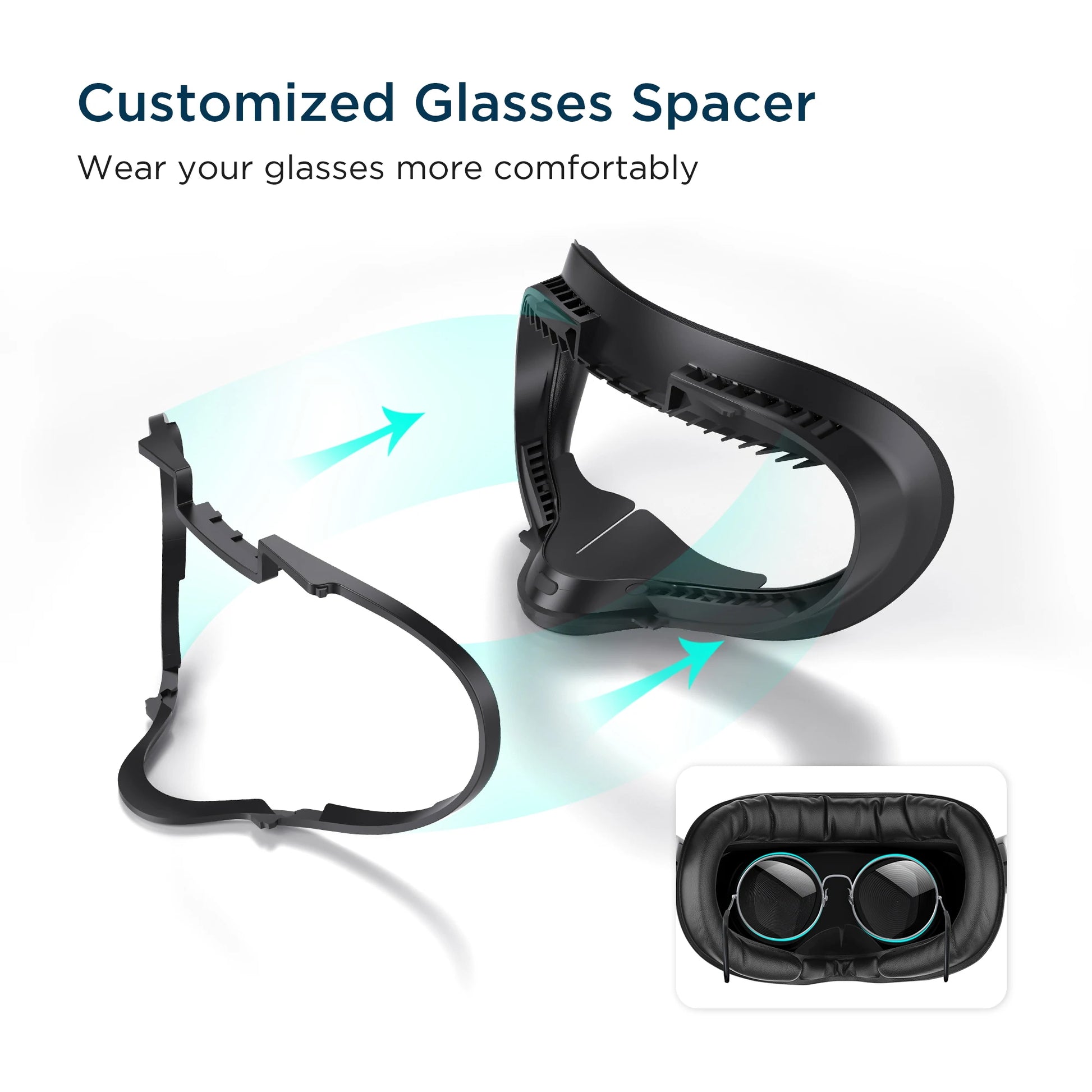 Kiwi Design Facial Interface Compatible with Quest 2 Black