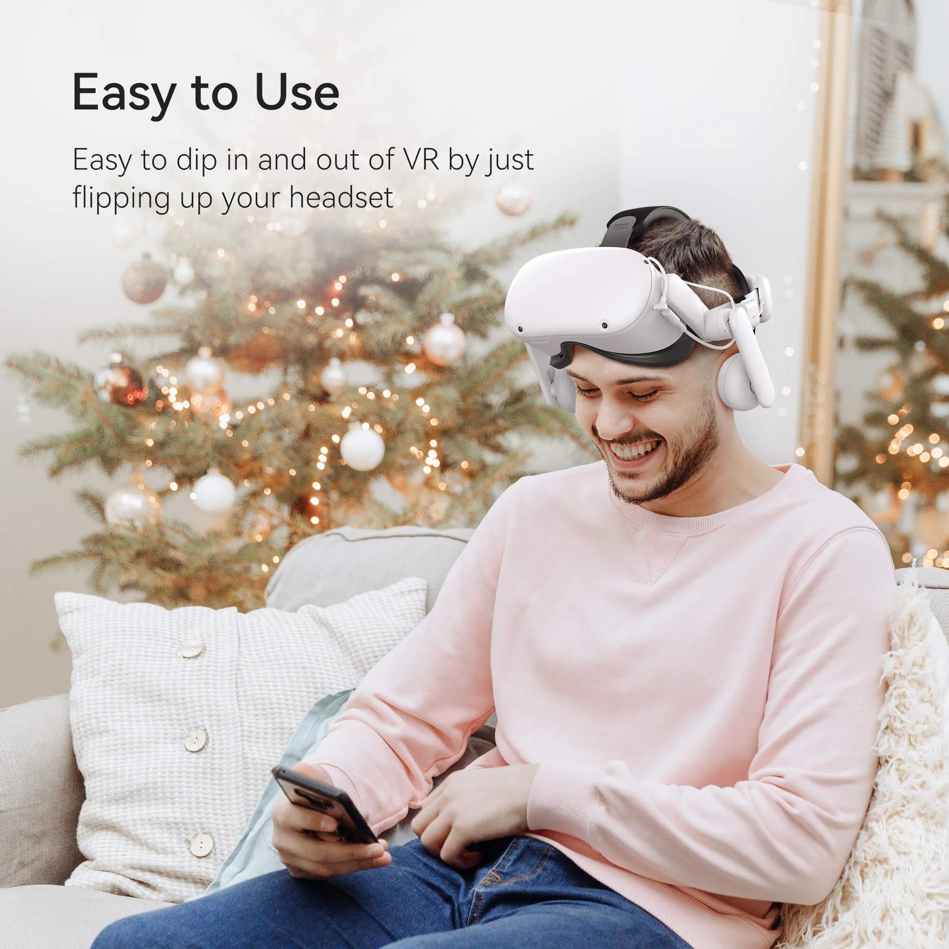 Kiwi Design Comfort Battery Audio Head Strap Compatible with Quest 2