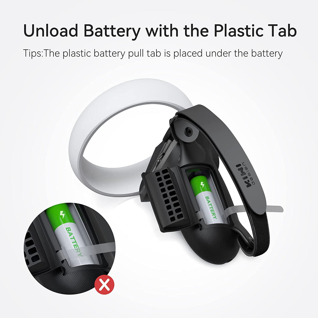 Kiwi Design Knuckle Grips Cover with Battery Opening Compatible with Quest 2 Black