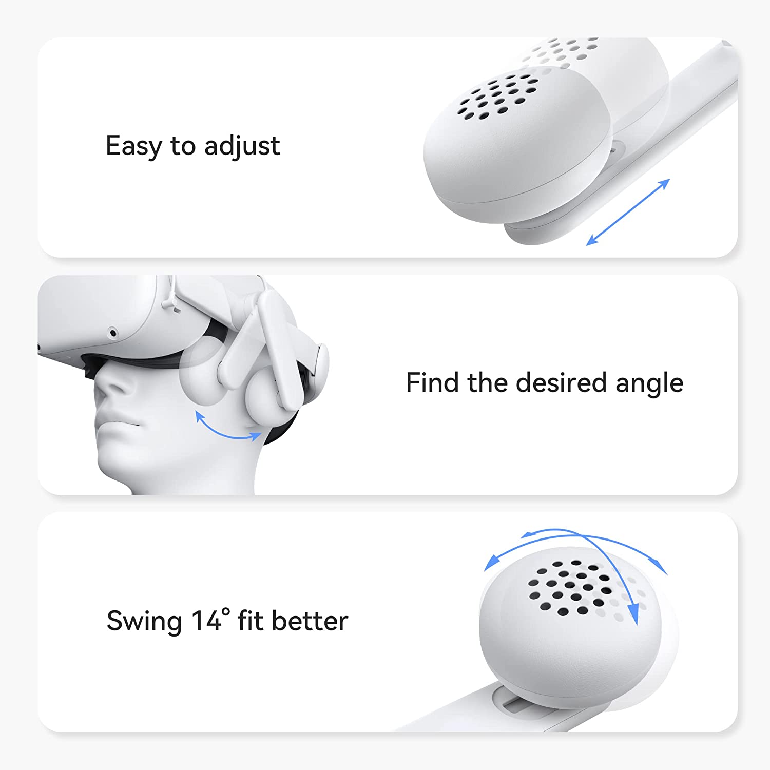 Kiwi Design On-Ear Audio Head Strap Compatible with Quest 2