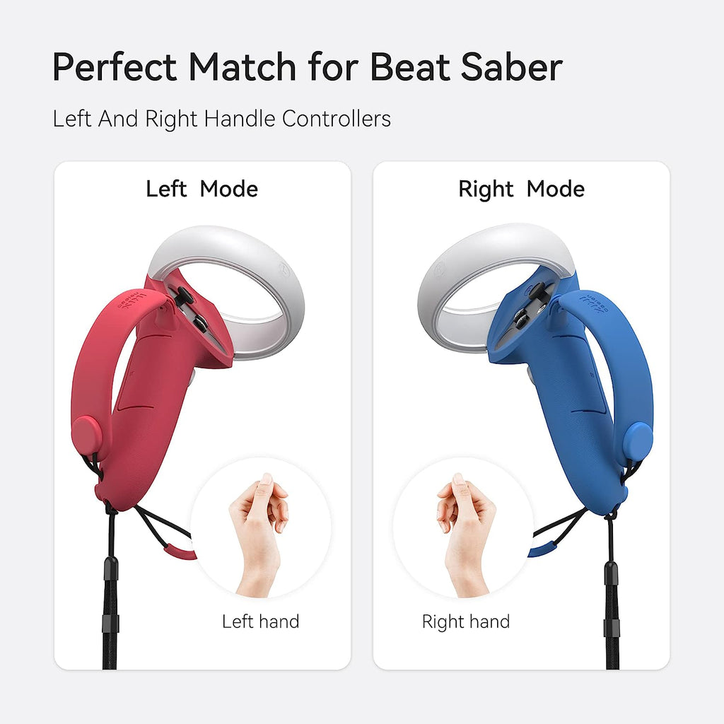 Kiwi Design Extended Controller Grips Compatible with Quest 2 Red/Blue