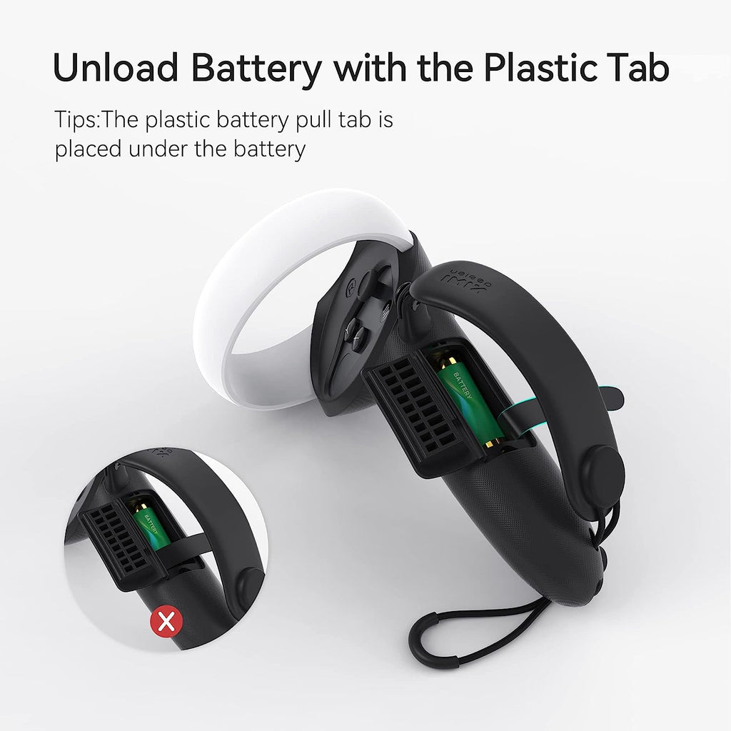 Kiwi Design Extended Controller Grips Compatible with Quest 2 Black