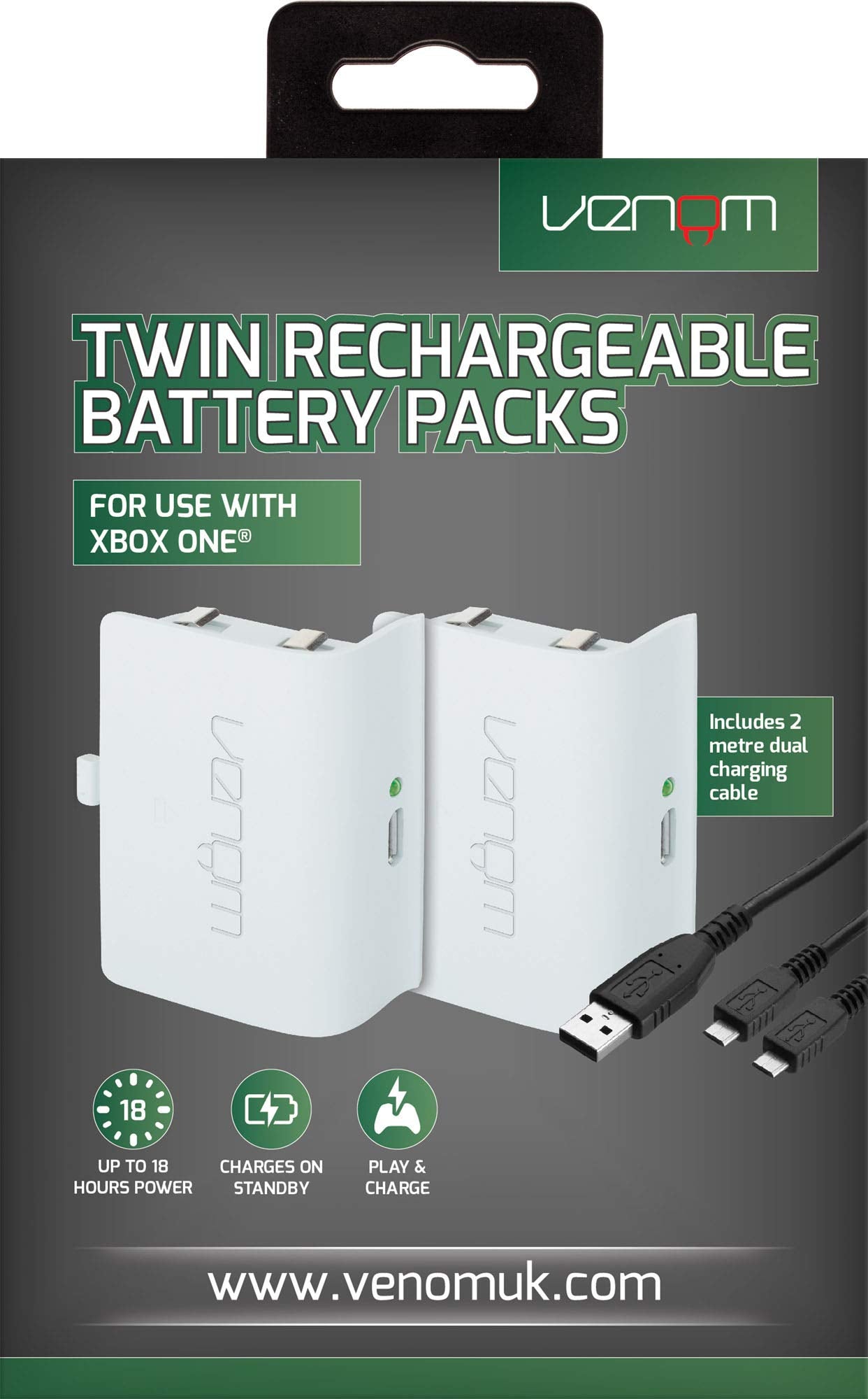 Venom Xbox One Rechargeable Battery Twin Pack: Black (Xbox One)