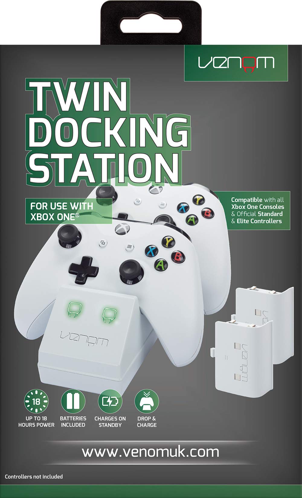 Venom Xbox One Twin Docking Station with 2 x Rechargeable Battery Packs: White Xbox One