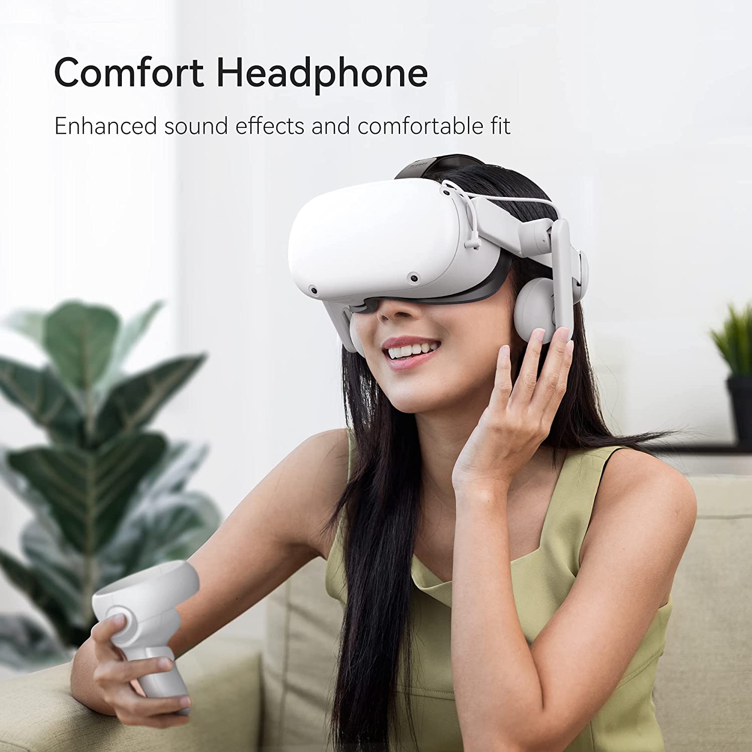 Kiwi Design On-Ear Audio Head Strap Compatible with Quest 2