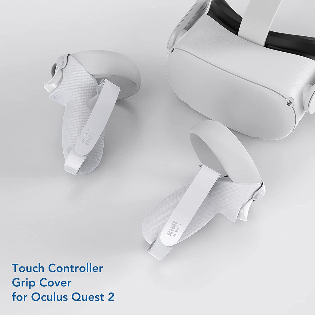 Kiwi Design Knuckle Grips Cover Compatible with Quest 2 Accessories White
