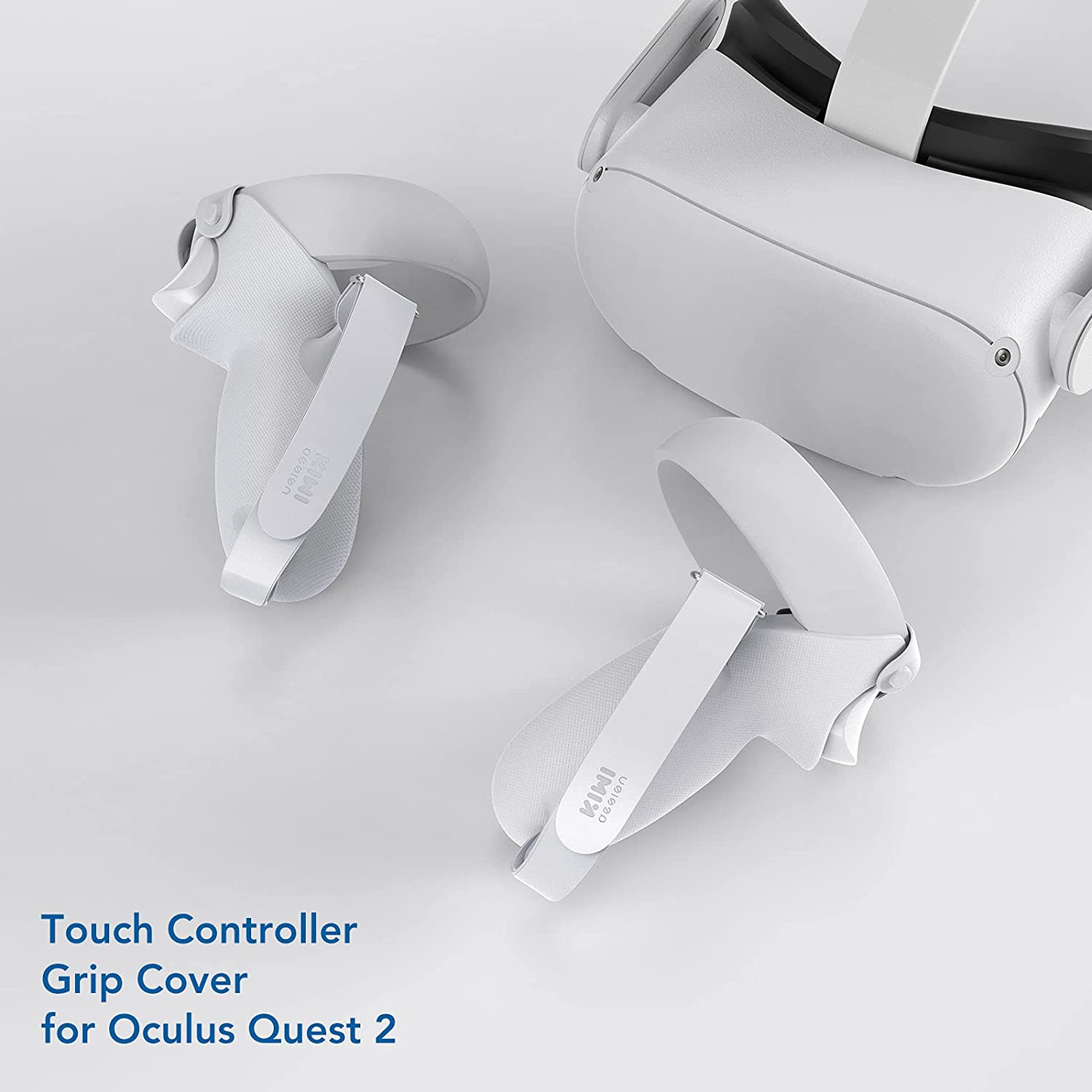 Kiwi Design Knuckle Grips Cover Compatible with Quest 2 Accessories White