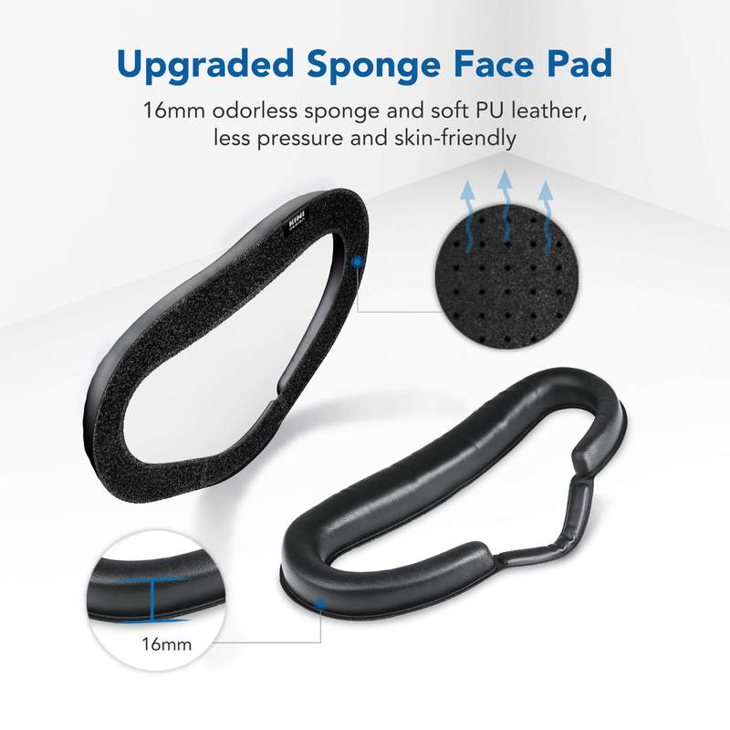 Kiwi Design Facial Interface Compatible with Quest 2 Black
