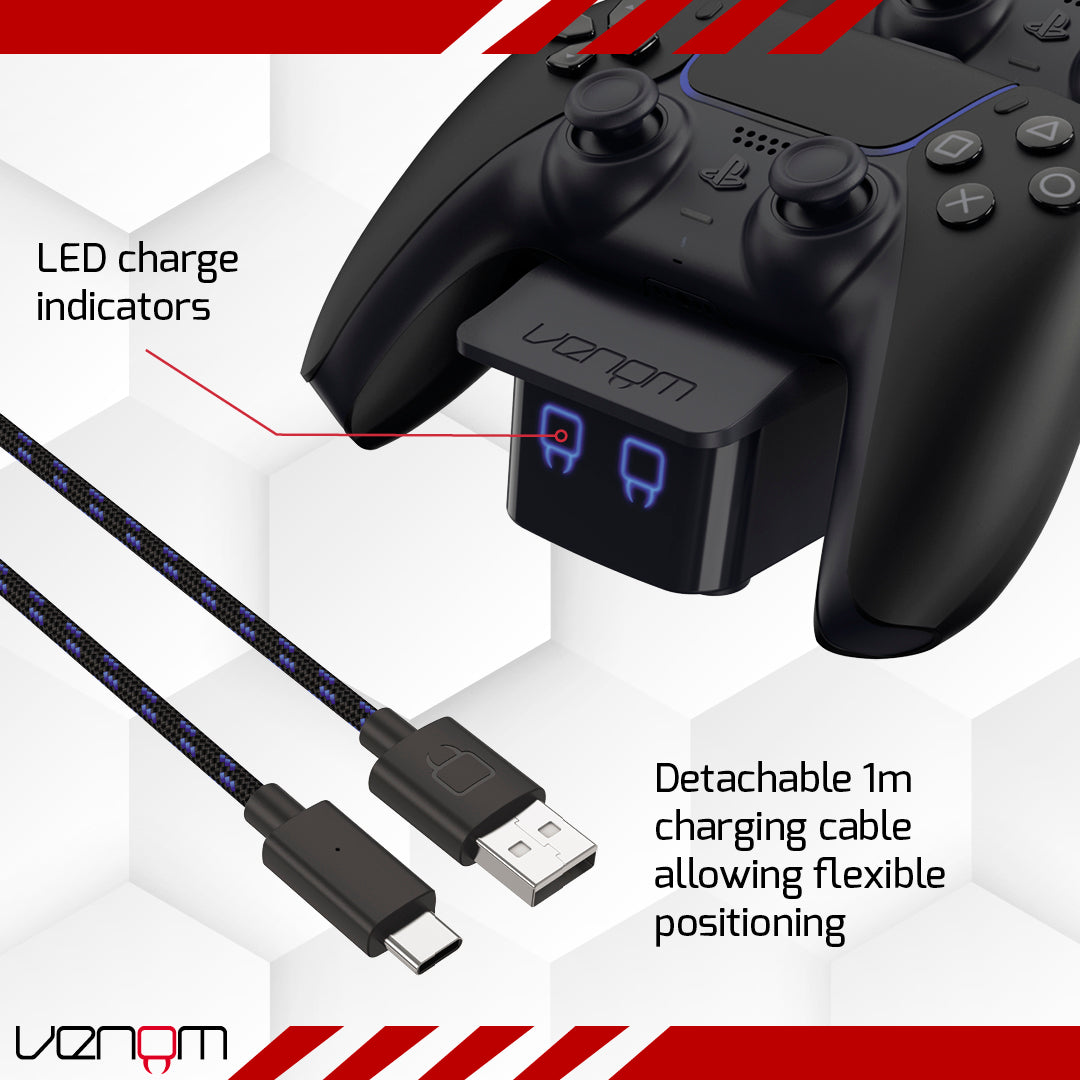 Venom PS5 Controller Twin Docking Station - Black VS5007
