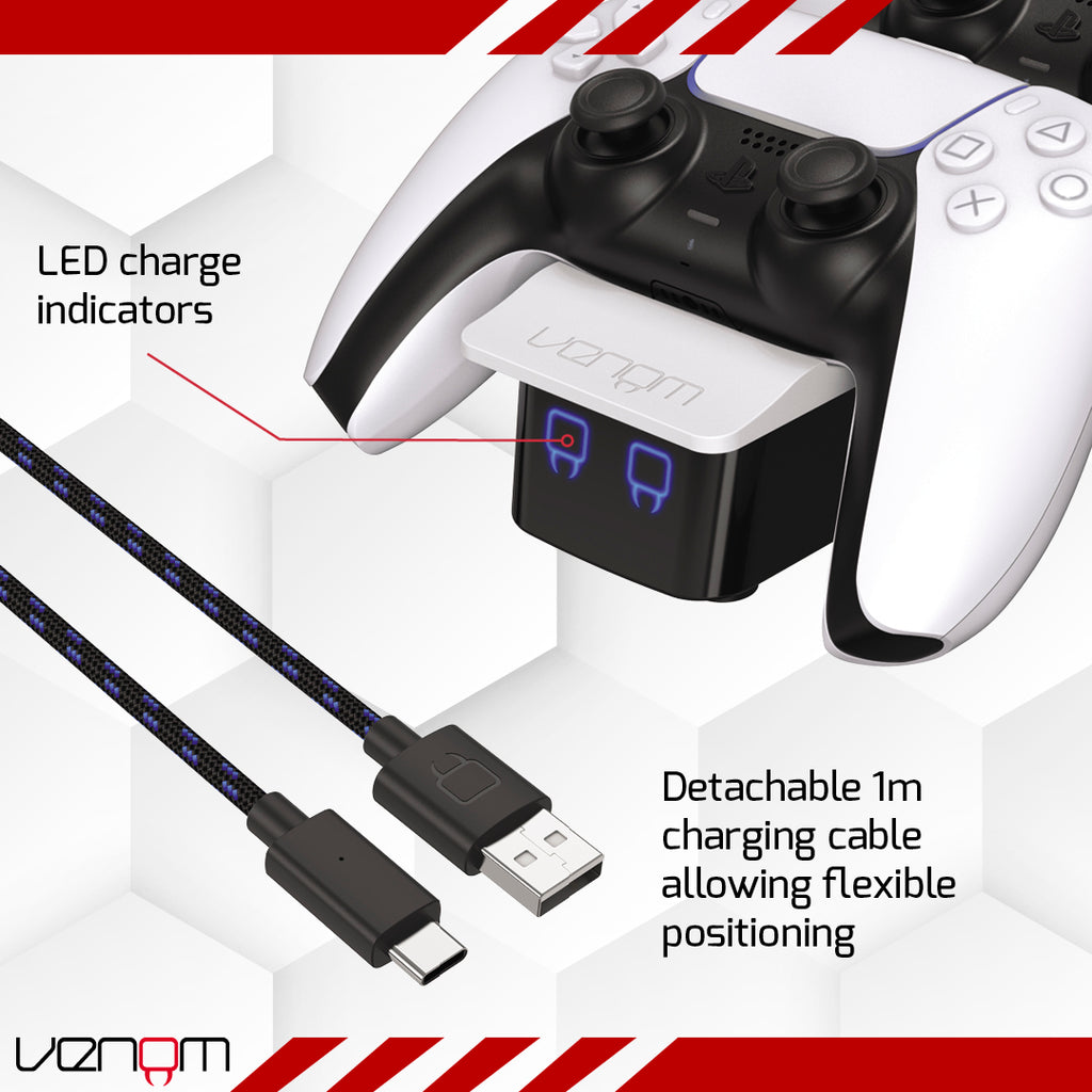 Venom PS5 Controller Twin Docking Station - White VS5001