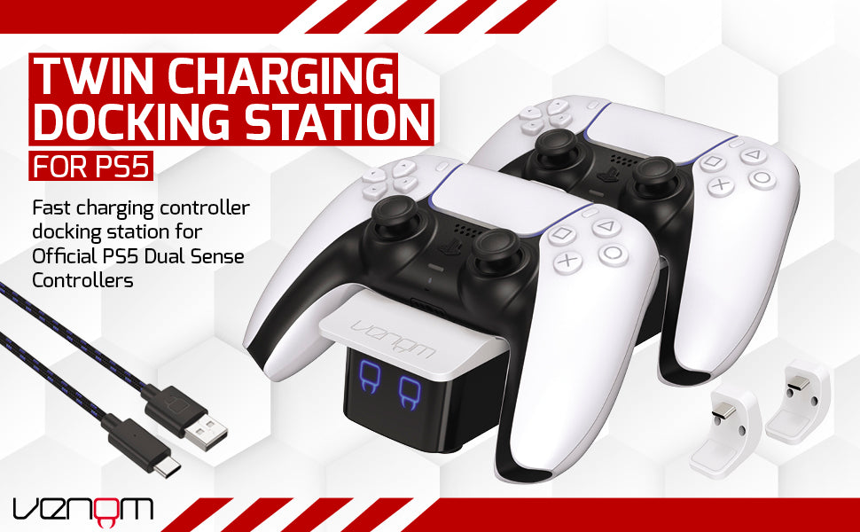 Venom PS5 Controller Twin Docking Station - White VS5001