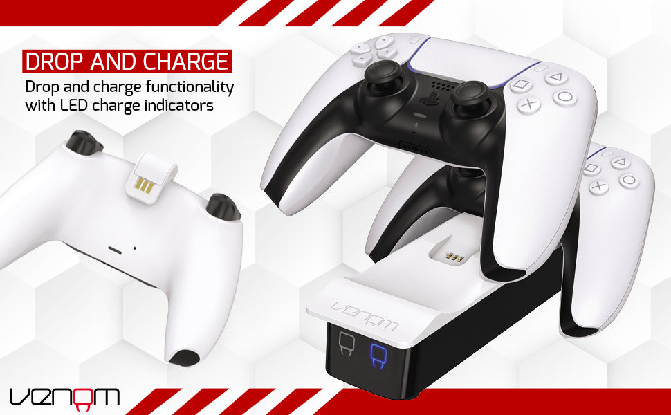 Venom PS5 Controller Twin Docking Station - White VS5001