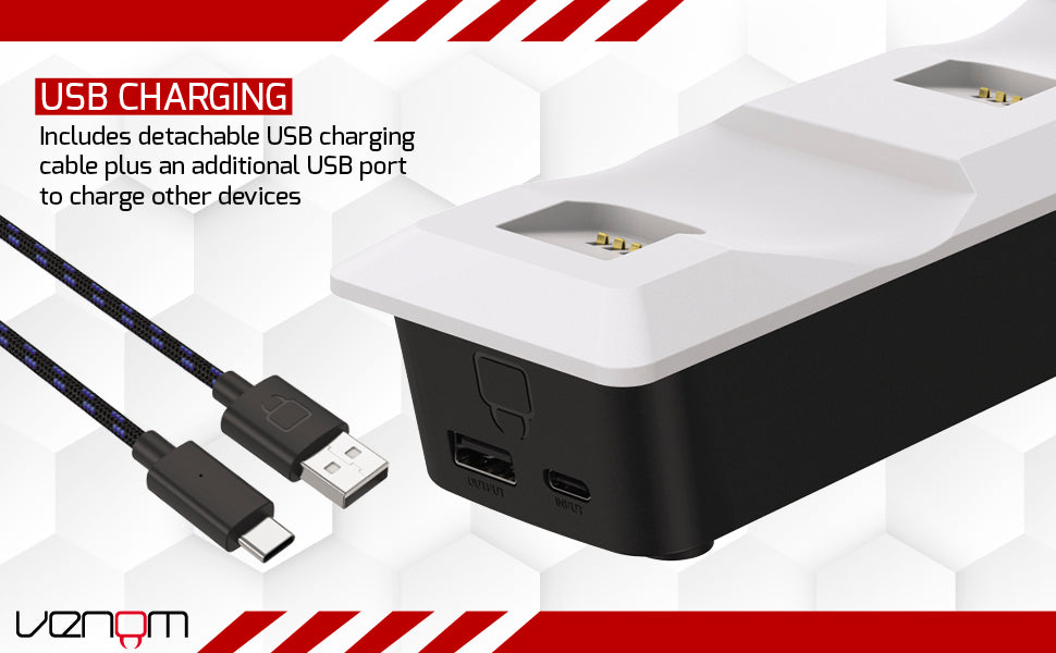 Venom PS5 Controller Twin Docking Station - White VS5001