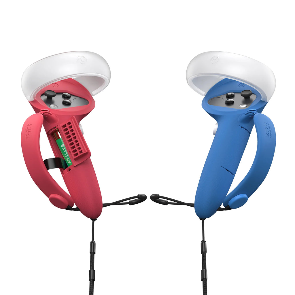 Kiwi Design Extended Controller Grips Compatible with Quest 2 Red/Blue