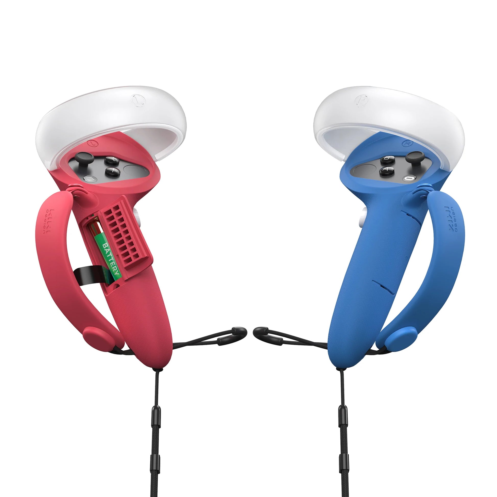 Kiwi Design Extended Controller Grips Compatible with Quest 2 Red/Blue