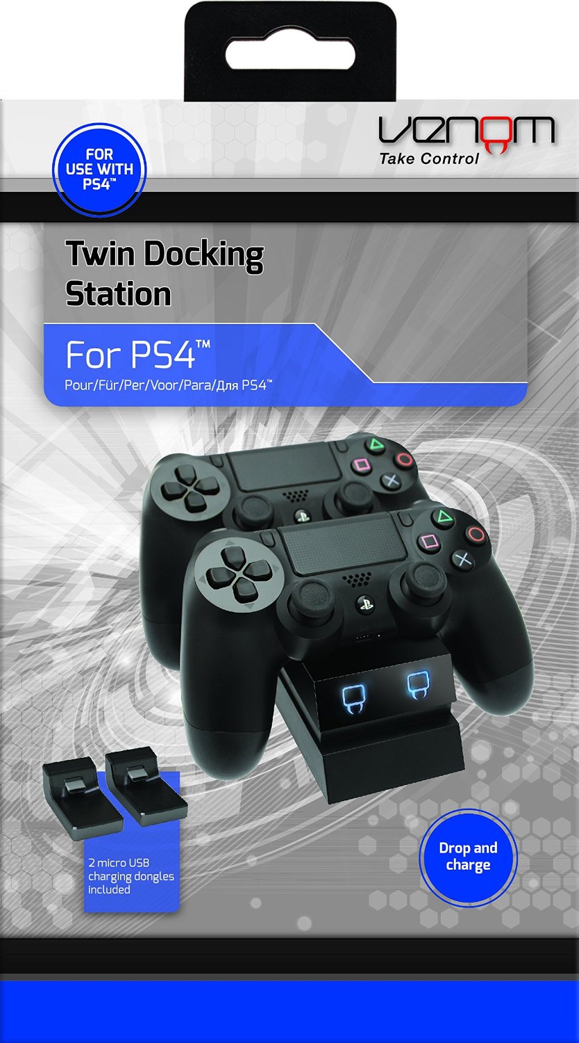 Venom Twin Sony Docking Station - Dual Charging for PS4 Controller/ Gamepad - PlayStation 4