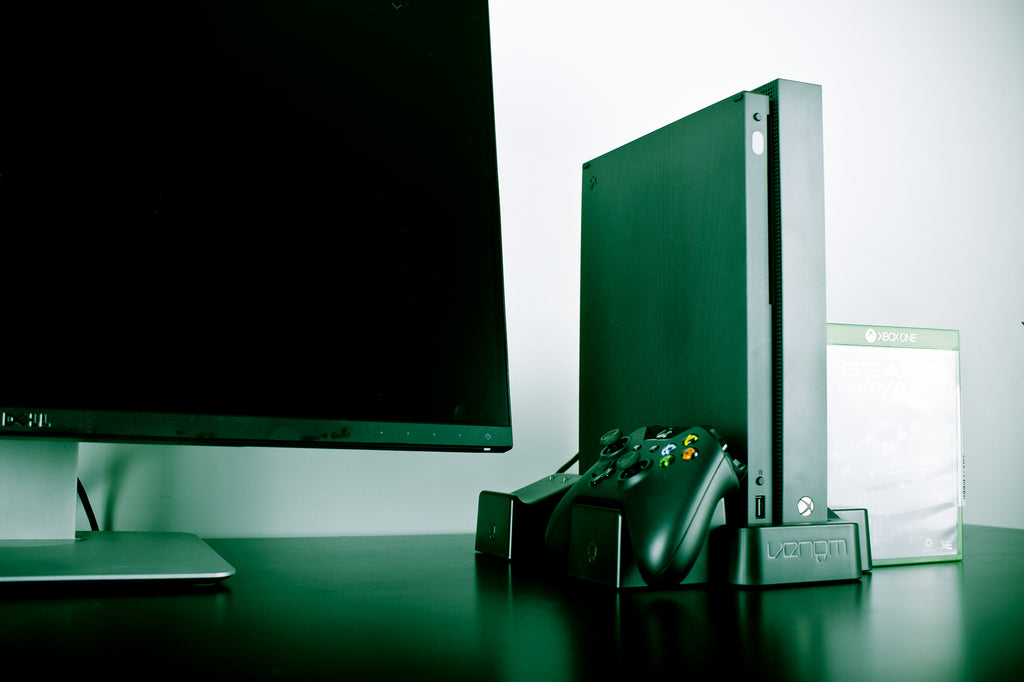 Venom Vertical Stand Compatible with Xbox One, Xbox One S, Dual Controller Vertical Charging Docking Station for Xbox One, Xbox One S, Special Edition and Elite Controllers with Batteries