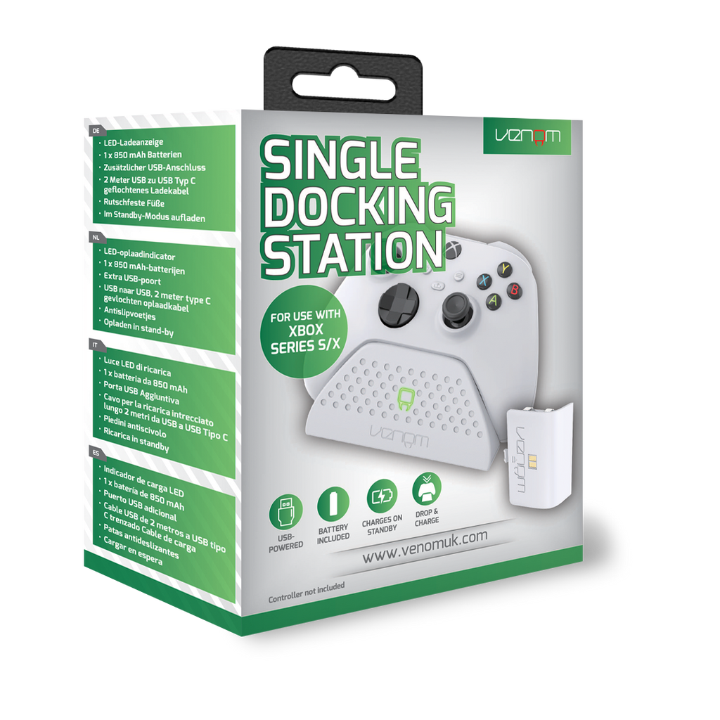 Venom Xbox Series X / S Charging Dock with Rechargeable Battery Pack - White
