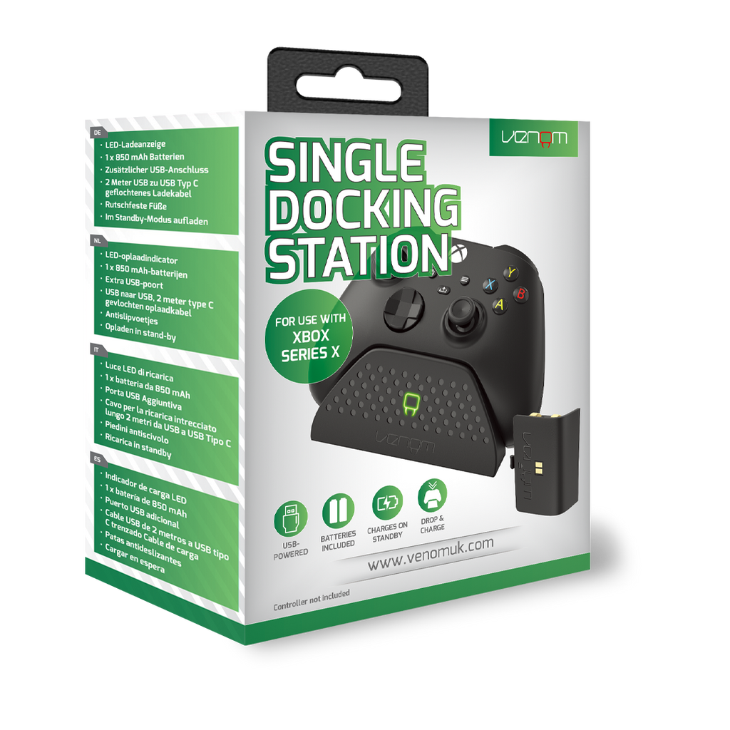 Venom Charging Dock with Rechargeable Battery Pack - Black (Xbox Series X/S)