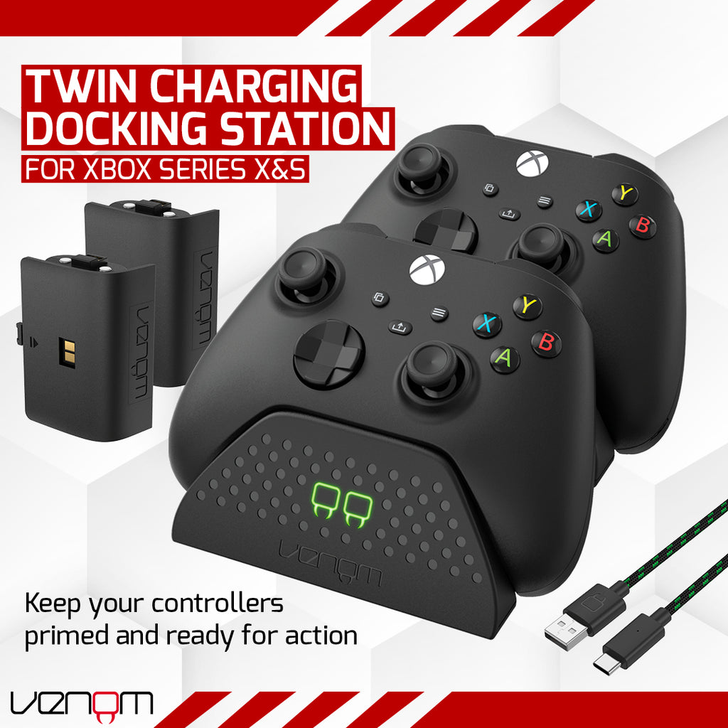 Venom Twin Charging Dock with 2 x Rechargeable Battery Packs - Black (Xbox)