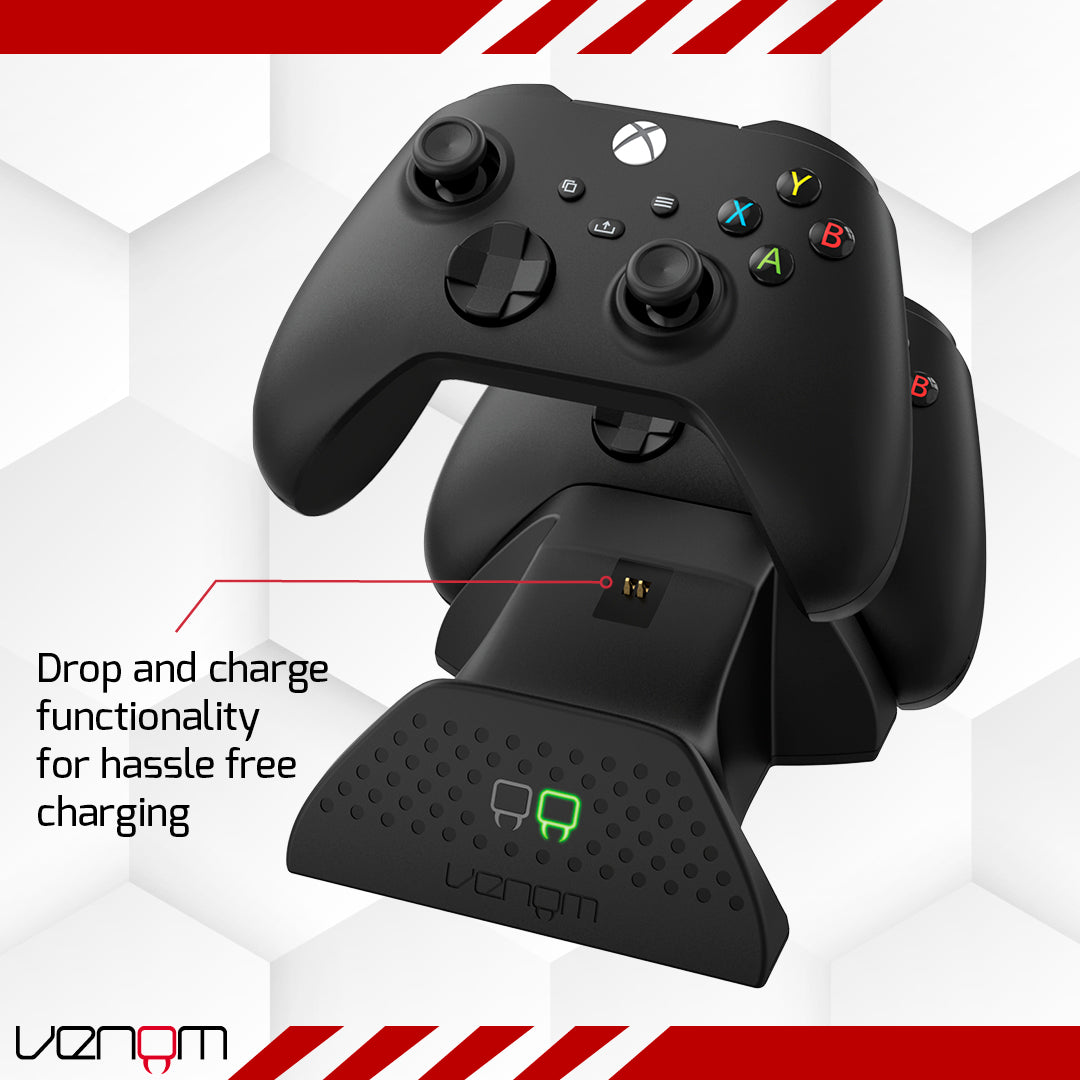 Venom Twin Charging Dock with 2 x Rechargeable Battery Packs - Black (Xbox)