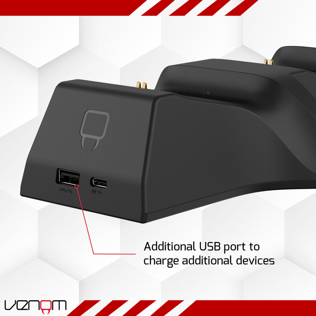 Venom Twin Charging Dock with 2 x Rechargeable Battery Packs - Black (Xbox)