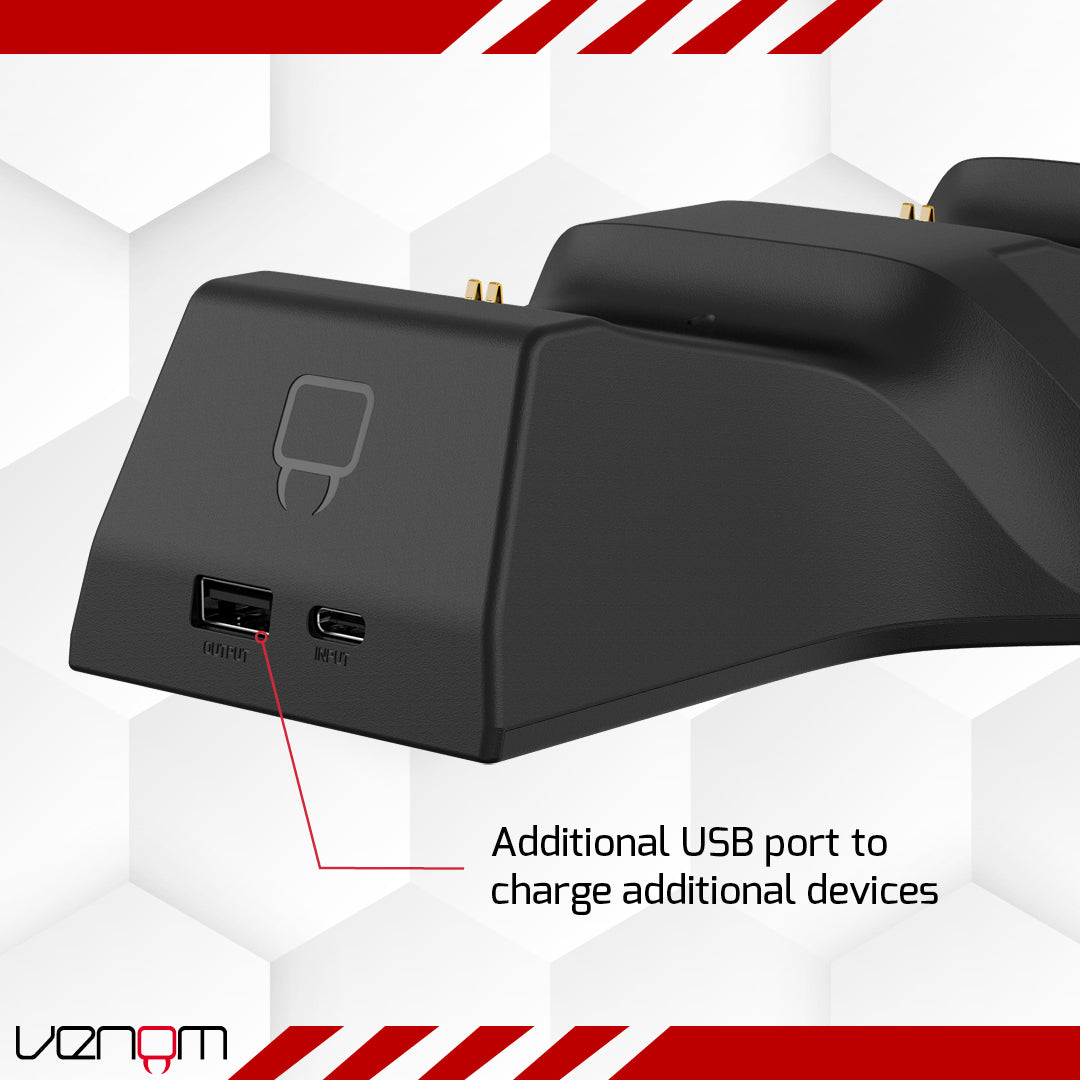 Venom Twin Charging Dock with 2 x Rechargeable Battery Packs - Black (Xbox)
