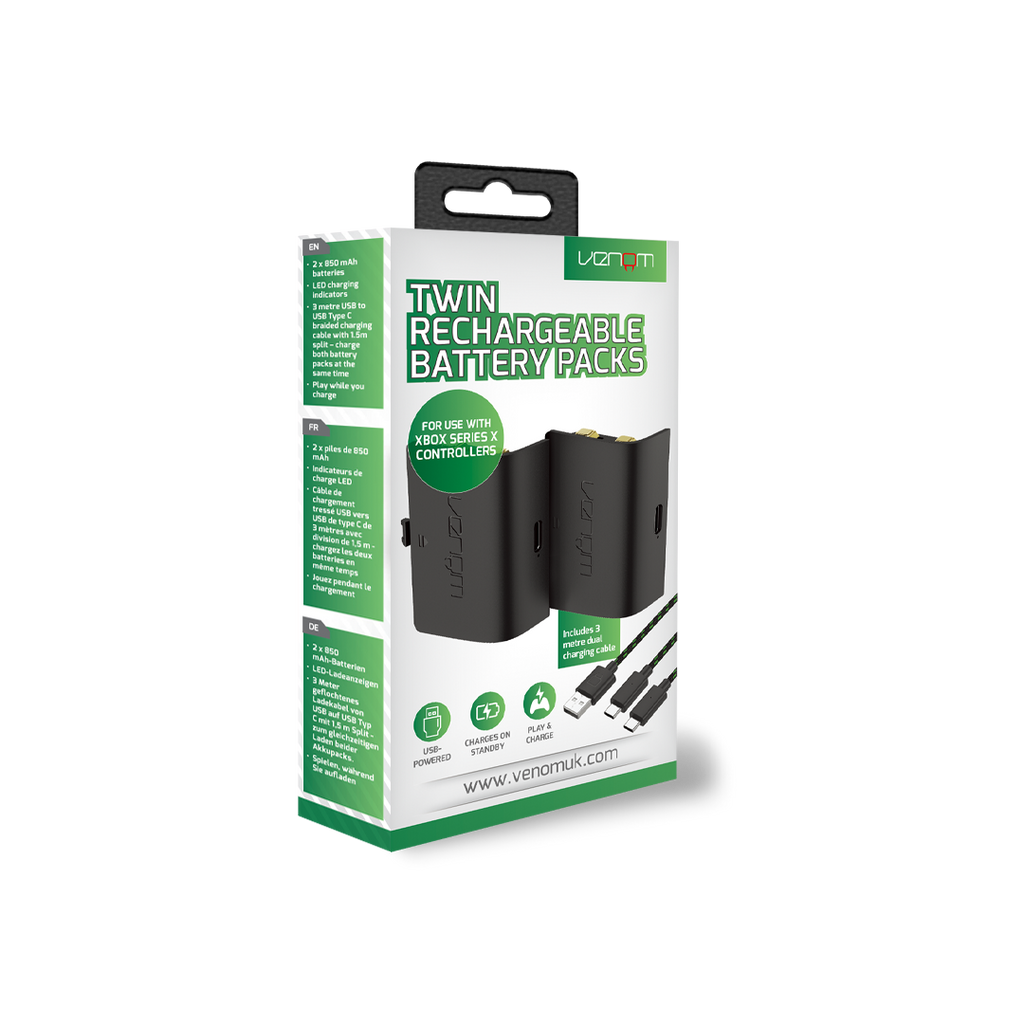 Venom Xbox Controller Rechargeable Battery Twin Pack - Black (Xbox Series X/S)