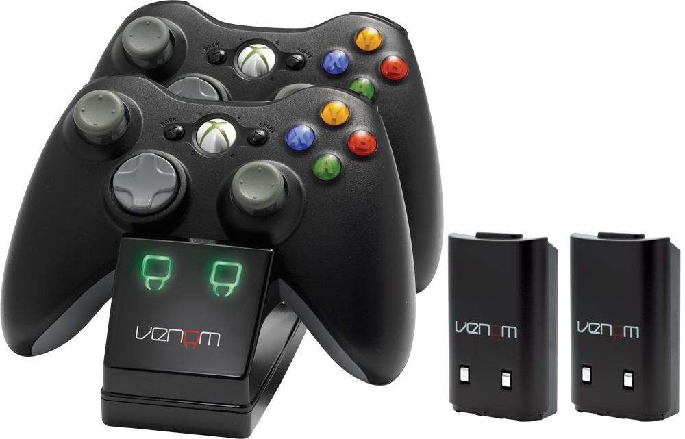 Venom Xbox 360 Twin Docking Station with 2 x Rechargeable Battery Packs: Black (Xbox 360)
