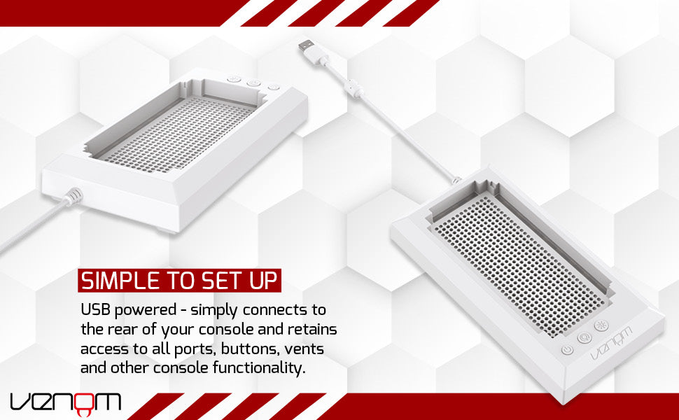 Venom Multi-Color LED RGB Light-up Console Stand- White (Xbox Series X) VS3510