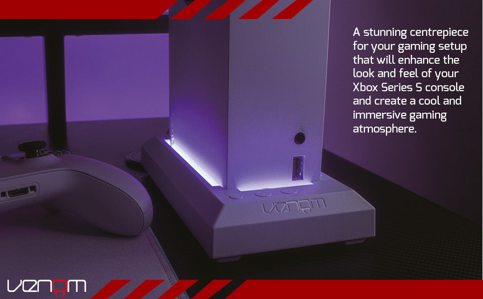 Venom Multi-Color LED RGB Light-up Console Stand- White (Xbox Series X) VS3510