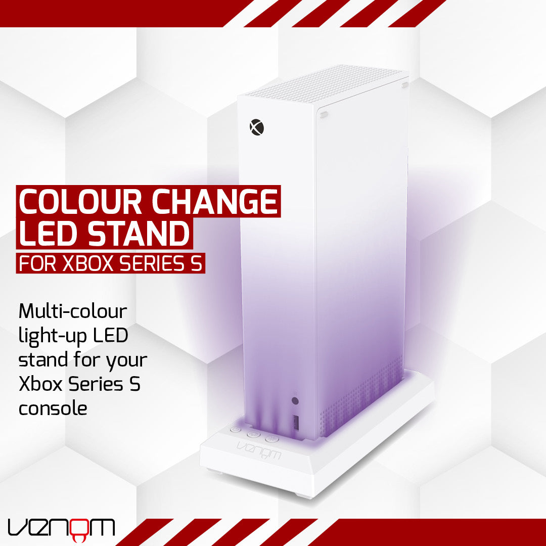Venom Multi-Color LED RGB Light-up Console Stand- White (Xbox Series X) VS3510