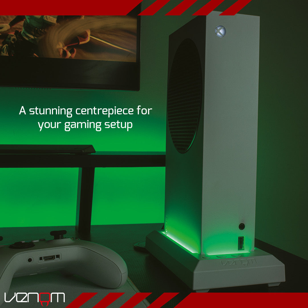 Venom Multi-Color LED RGB Light-up Console Stand- White (Xbox Series X) VS3510