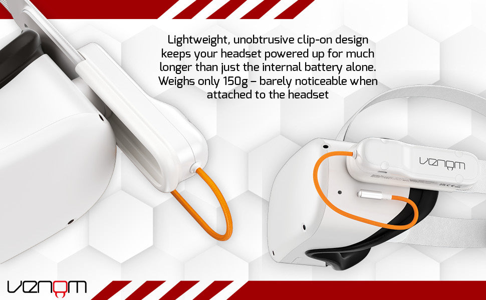 Venom Meta Quest 2 Headset 3350mAh Clip-On Power Bank VS4205