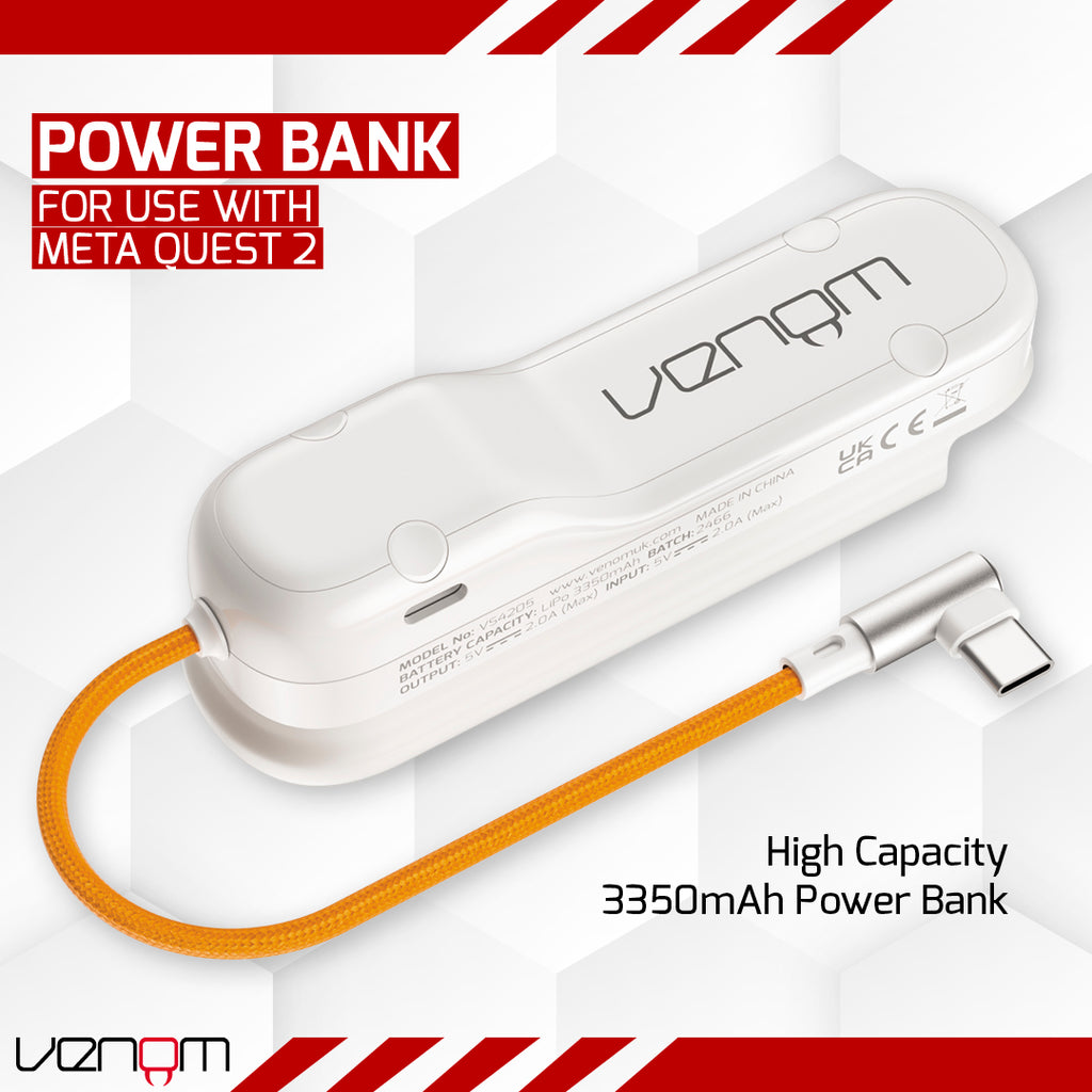 Venom Meta Quest 2 Headset 3350mAh Clip-On Power Bank VS4205