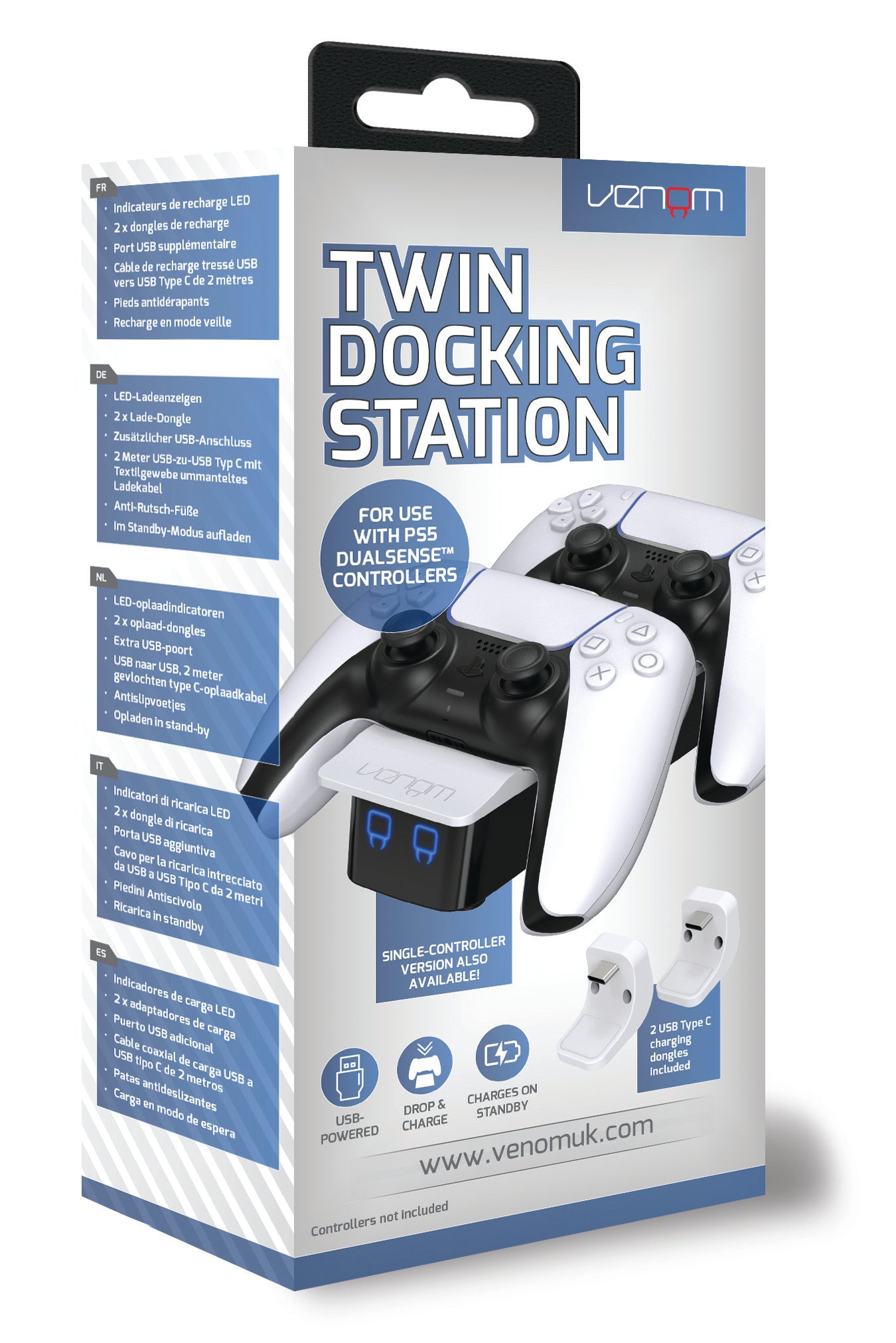 Venom PS5 Controller Twin Docking Station - White VS5001