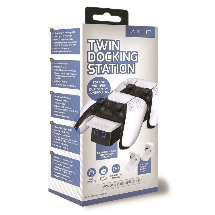 Venom PS5 Controller Twin Docking Station - White VS5001
