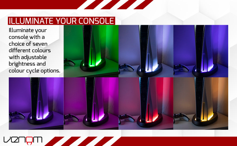 Venom Color Change LED RGB Stand for PS5 VS5005