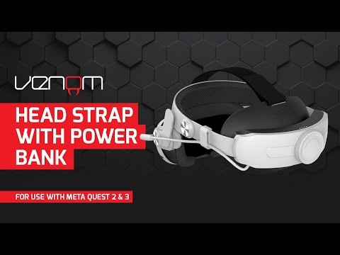 Venom Power Strap for Meta Quest 3 and 2 - Headstrap with Integrated Power Bank
